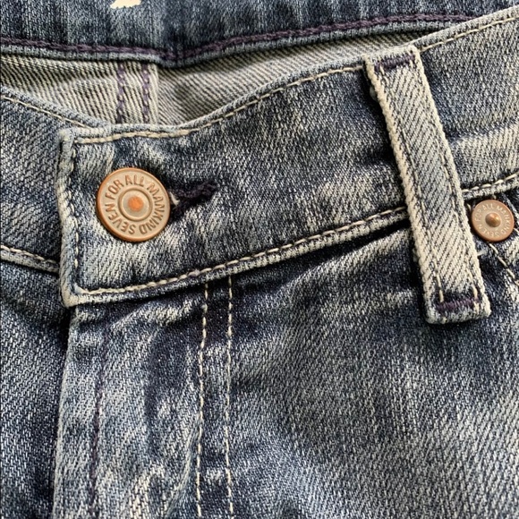 7 for all Mankind Distressed Straight Leg Jeans - Picture 7 of 11